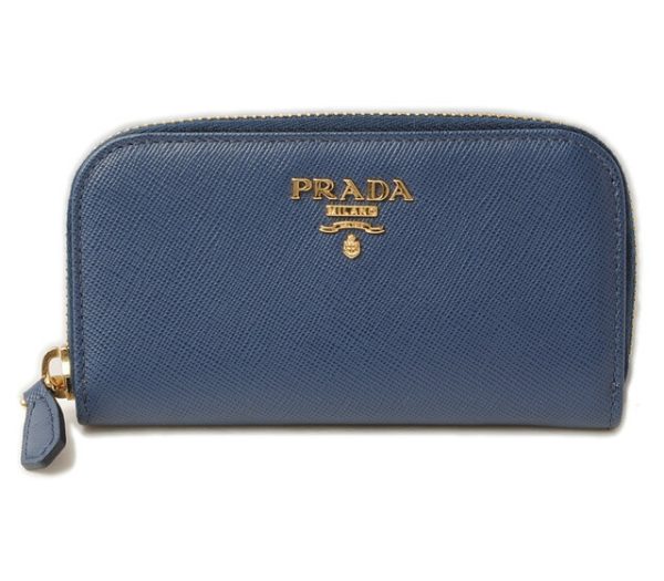 p 16 230 1 Prada Metal Saffiano Key Case Bluette