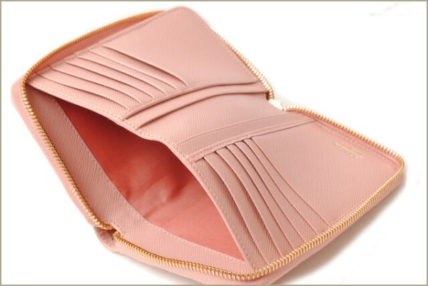 p 16 232 3 Prada Folding Wallet Saffiano Pink