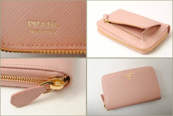 p 16 232 4 Prada Folding Wallet Saffiano Pink