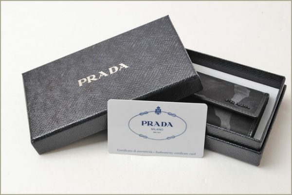 p 16 250 5 Prada Camouflage Tessuto Key Case Black Blue