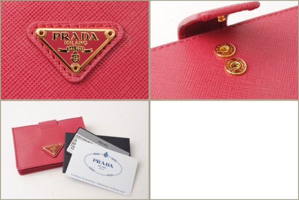 p 17 003 5 Prada Metal Saffiano Card Case Peonia