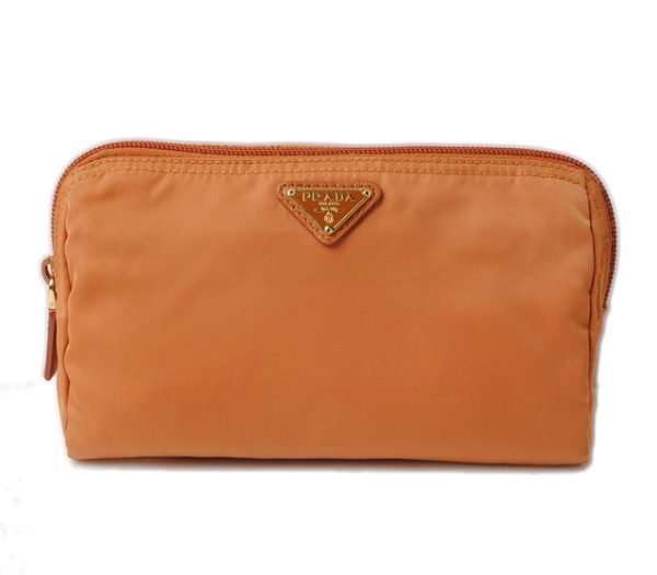 p 17 005 1 Prada Nylon Pouch Terracotta Brown