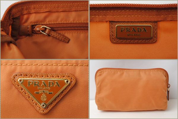 p 17 005 4 Prada Nylon Pouch Terracotta Brown