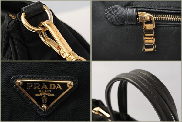 p 17 007 4 Prada 2Way Nylon Saffiano Handbag Nero