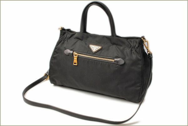 p 17 007 7 Prada 2Way Nylon Saffiano Handbag Nero