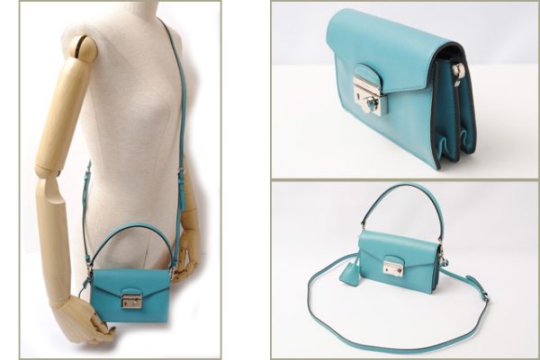 p 17 011 2 Prada Accessory Pouch Saffiano Turquoise Blue