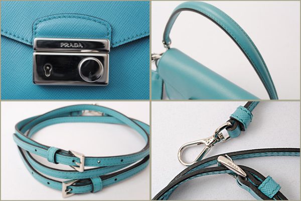 p 17 011 3 Prada Accessory Pouch Saffiano Turquoise Blue