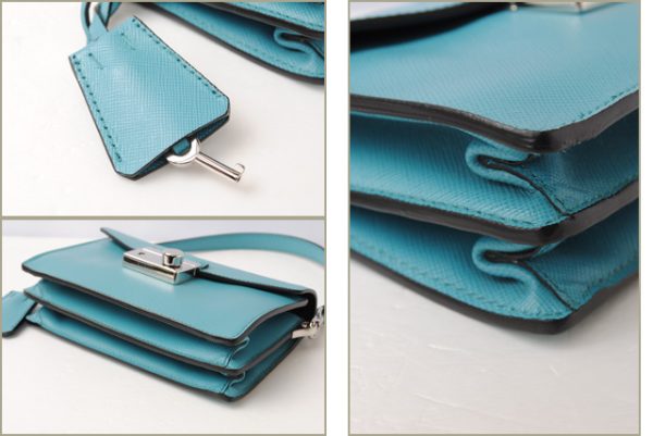 p 17 011 5 Prada Accessory Pouch Saffiano Turquoise Blue