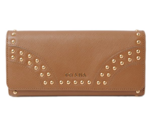 p 17 014 1 Prada Borchi Saffiano Long Wallet Caramel