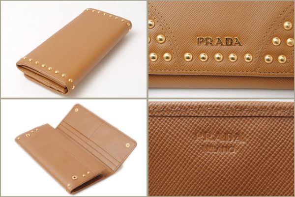 p 17 014 2 Prada Borchi Saffiano Long Wallet Caramel