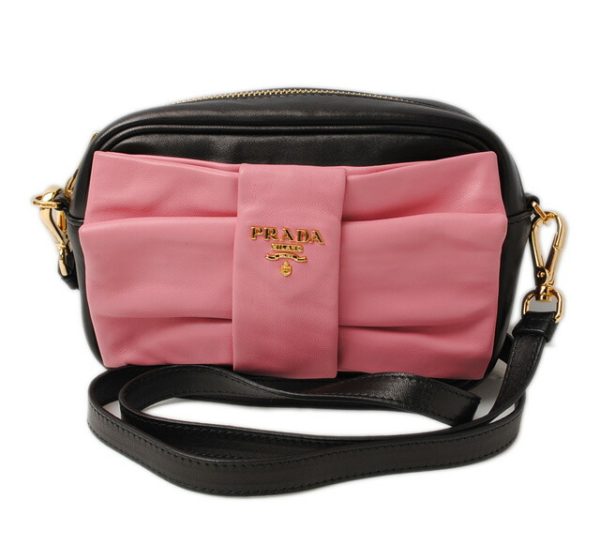 p 17 016 1 Prada Ribbon Nappa Shoulder Bag Nero Geranio