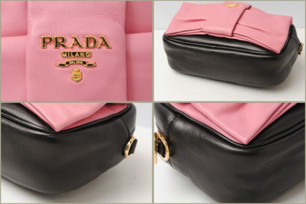 p 17 016 4 Prada Ribbon Nappa Shoulder Bag Nero Geranio