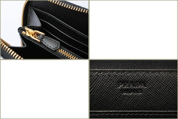 p 17 017 5 Prada Metal Saffiano Long Wallet Nero