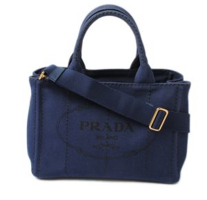 p 17 021 1 Prada Canapa Tote canvas Handbag Blue