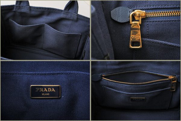 p 17 021 7 Prada 2Way Canapa Handbag Bluette