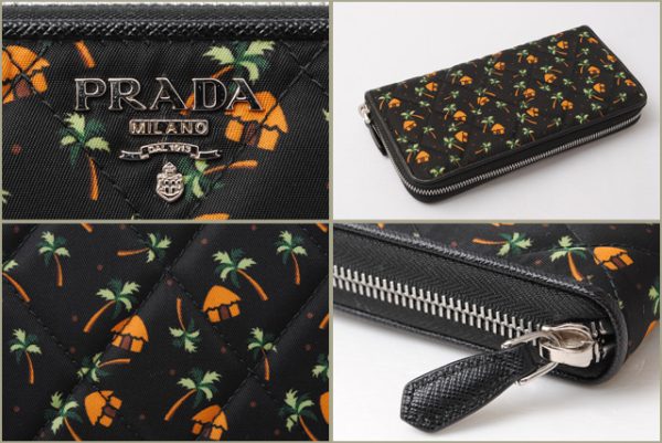 p 17 023 4 Prada Nylon Long Wallet Nero