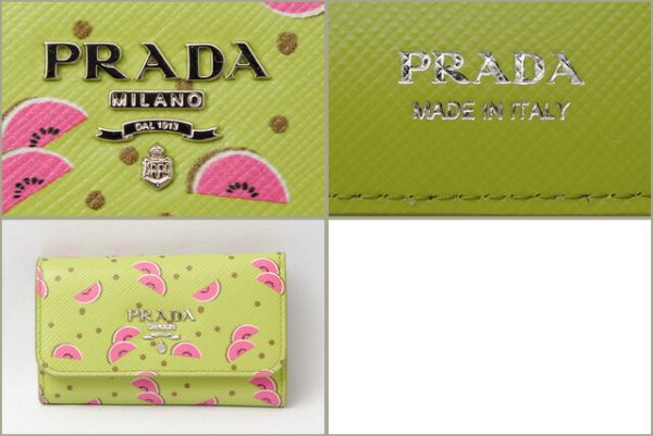 p 17 026 4 Prada Saffiano Key Case Erba Green