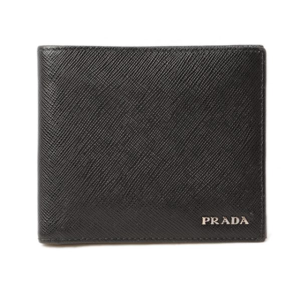 p 17 031 1 Prada BillfSaffiano Folding Wallet Black Khaki