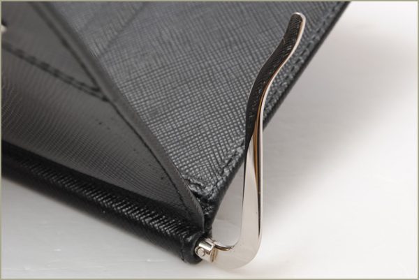 p 17 032 4 Prada Money Clip Folding Wallet Black