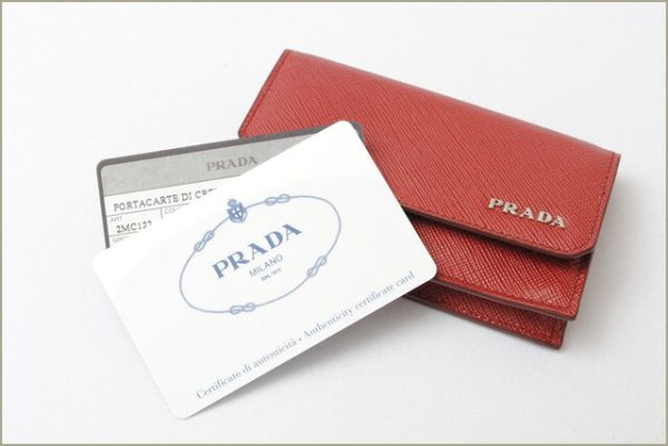 p 17 047 5 Prada Corner Saffiano Card Case Rubino