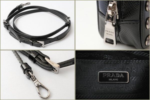 p 17 072 4 Prada Mini Pouch Saffiano Studs Black