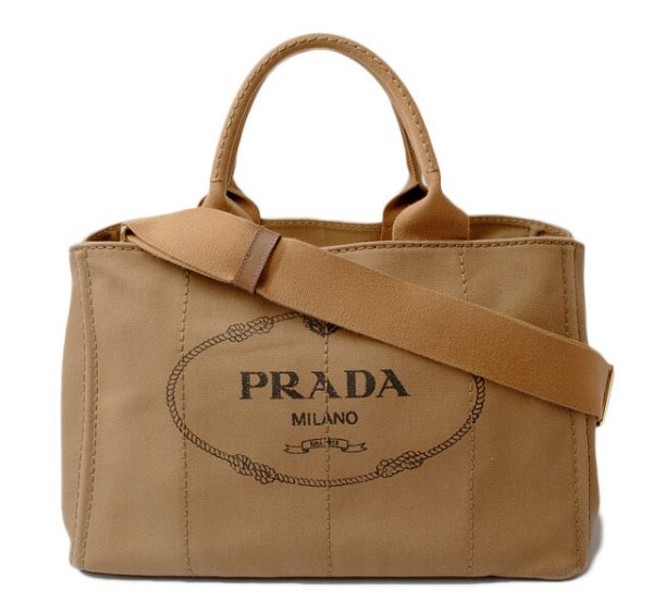 p 17 080 1 Prada Handbag Shoulder Bag 2Way Canapa Tabacco