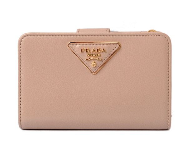 p 17 087 1 Prada Folding Wallet Glace Calf Cammio