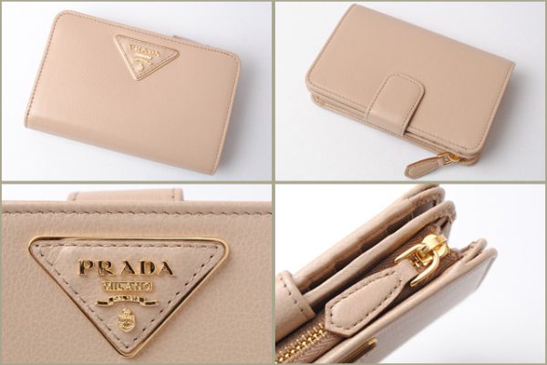 p 17 087 4 Prada Folding Wallet Glace Calf Cammio