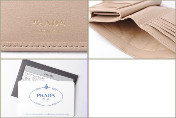 p 17 087 5 Prada Folding Wallet Glace Calf Cammio