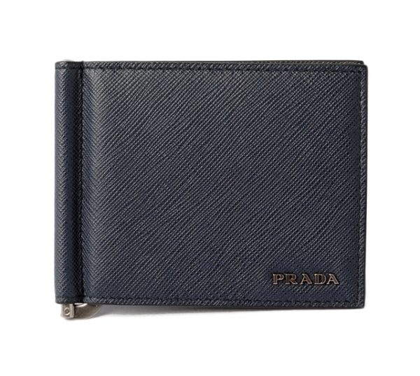 p 17 097 1 Prada Money Clip Folding Wallet Saffiano Baltico Mercuri