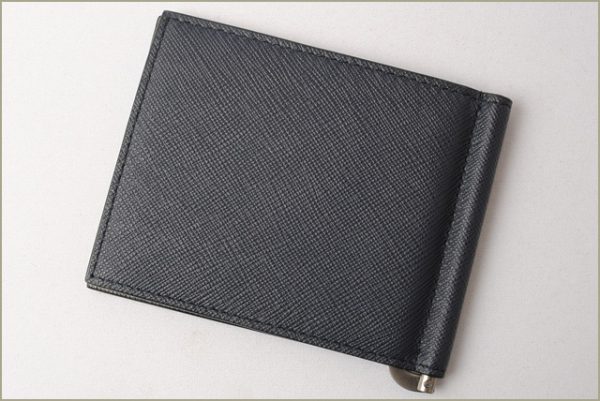 p 17 097 3 Prada Money Clip Folding Wallet Saffiano Baltico Mercuri