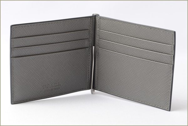 p 17 097 4 Prada Money Clip Folding Wallet Saffiano Baltico Mercuri