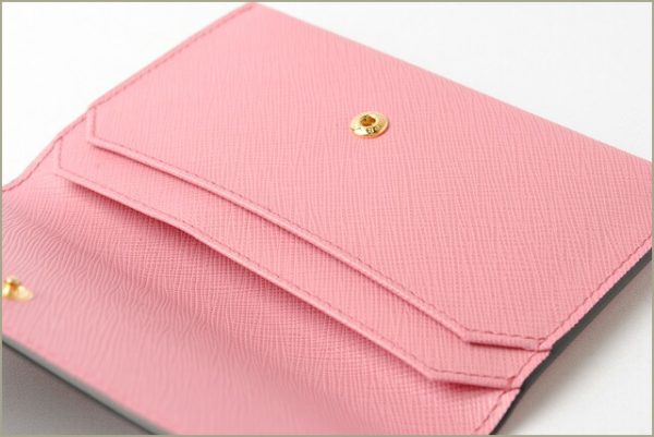 p 17 105 6 Prada Card Case Wallet Saffiano Greche Begonia Giad