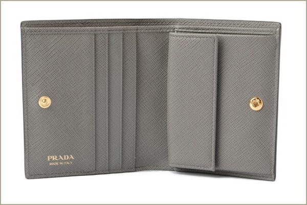 p 17 106 2 Prada Folding Wallet Saffiano Greche Black