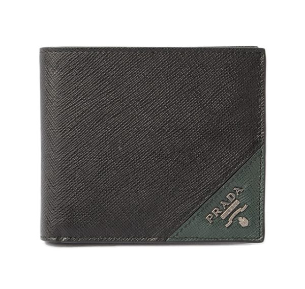 p 17 107 1 Prada Folding Wallet Saffiano Black Green