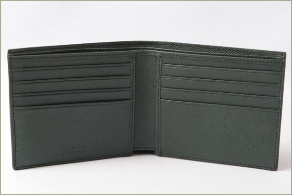 p 17 107 2 Prada Folding Wallet BillfSaffiano Black Green