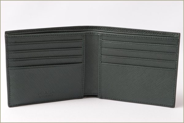 p 17 107 2 Prada Folding Wallet Saffiano Black Green