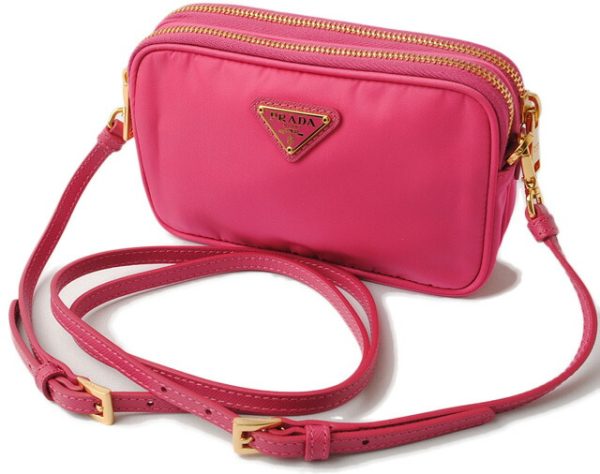 p 17 129 1 Prada Shoulder Bag Handbag Pouch Mini Bag Strap Tessuto Fuxia