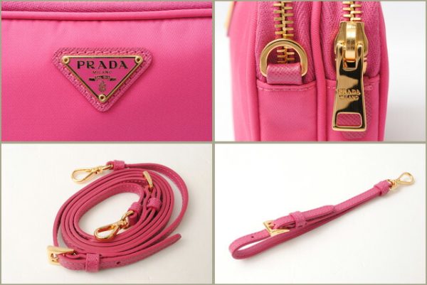 p 17 129 3 Prada Shoulder Bag Handbag Pouch Mini Bag Strap Tessuto Fuxia