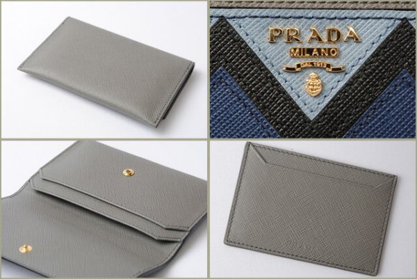 p 17 143 4 Prada Card Case Wallet Saffiano Greche Marmo Astral