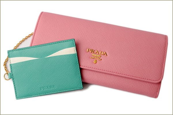 p 17 155 2 Prada Long Wallet Pass Case Saffiano Begonia