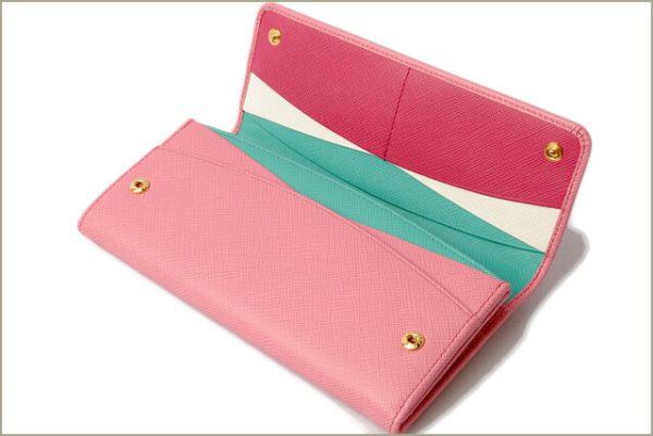 p 17 155 3 Prada Long Wallet Pass Case Saffiano Begonia