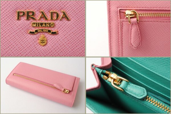 p 17 155 5 Prada Long Wallet Pass Case Saffiano Begonia