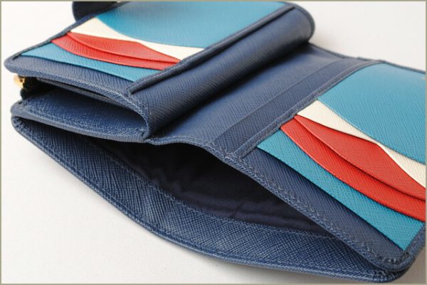 p 17 156 3 Prada Folding Wallet Saffiano Multi Blue