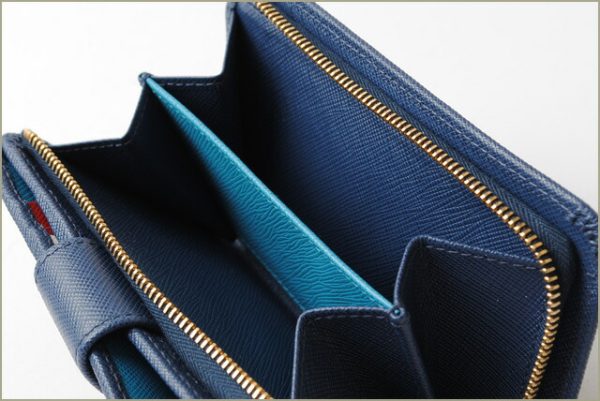 p 17 156 4 Prada Folding Wallet Saffiano Multi Blue