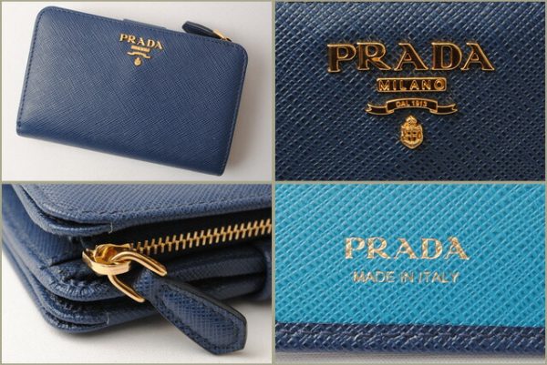 p 17 156 5 Prada Folding Wallet Saffiano Multi Blue