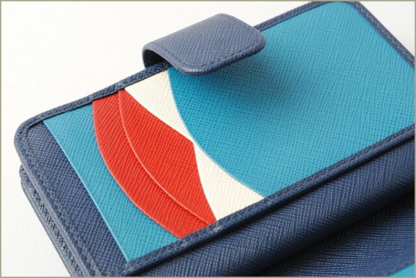 p 17 156 6 Prada Folding Wallet Saffiano Multi Blue