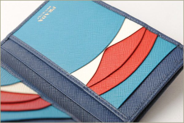 p 17 156 7 Prada Folding Wallet Saffiano Multi Blue