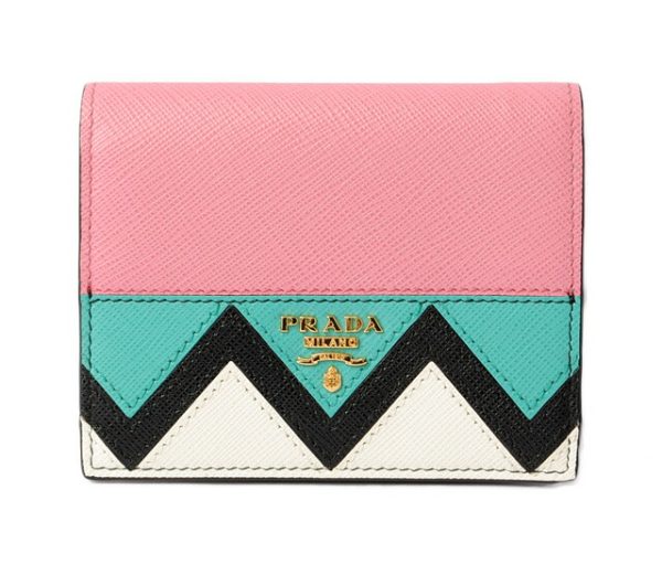 p 17 160 1 Prada Folding Wallet Saffiano Greche Begonia