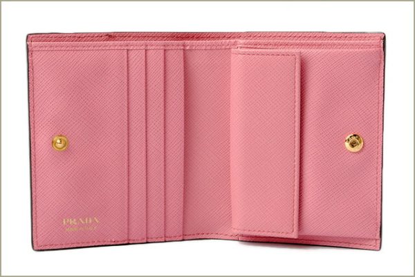 p 17 160 2 Prada Folding Wallet Saffiano Greche Begonia